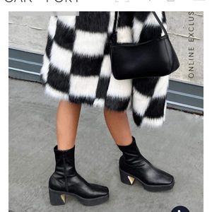 Oak & Fort black platform sock boot